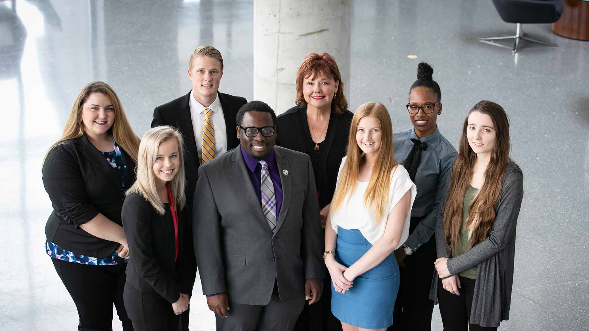 Health administration students posing for group photo